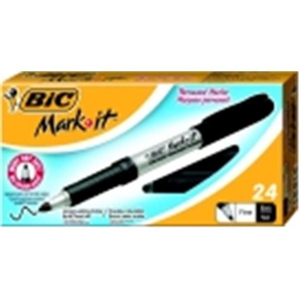 Bic Bic Mark-It Acid-Free Non-Toxic Permanent Marker; Fine Tip; Black; Pack - 24 1481996
